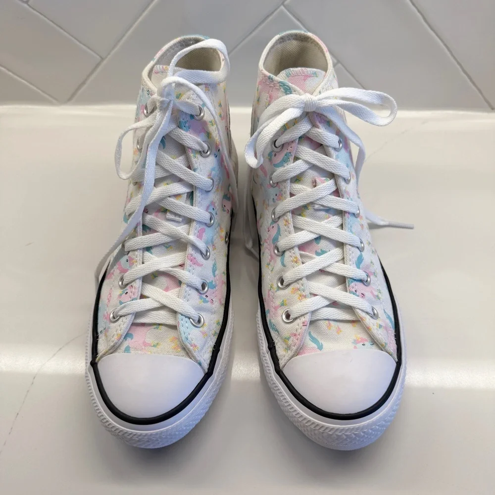 Converse Chuck Taylor All Star Girls Junior 5 Unicorn High Top Shoes Sneakers